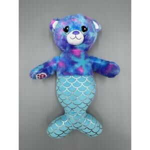 Build A Bear Mermaid Bear Plush Blue Purple Pink Tie-Dye Teal 16” Stuffed Animal